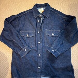 H&M Dark Blue Denim Shirt Jacket